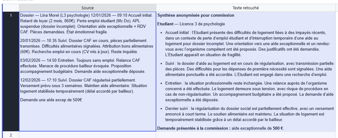 Capture du résultat transformé dans Grist (exemple.png)